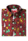 Christmas Shirt folded Xmas Patterned burgundy Funky christmas jumpers mens shirt xmas sweater longsleeve xmas top mens unisex womens