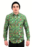 Christmas Shirt Xmas Patterned Funky christmas jumpers mens shirt xmas sweater longsleeve xmas top mens unisex womens green jacket