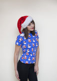 Santa and Snowman Christmas T-Shirt from The Christmas Shirt Company, 100% Cotton, unisex, Xmas t-shirt for men and women and kids.