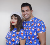 Santa and Snowman Christmas T-Shirt from The Christmas Shirt Company, 100% Cotton, unisex, Xmas t-shirt for men and women and kids.