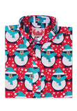 Red Christmas Shirt with penguins, much cooler than a Christmas jumper.