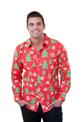 Christmas Tree Shirt perfect gift for a man and christmas jumper party alternative. 